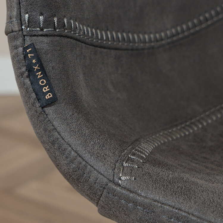 Industriële barkruk Mikky antraciet eco-leer 65-78 cm