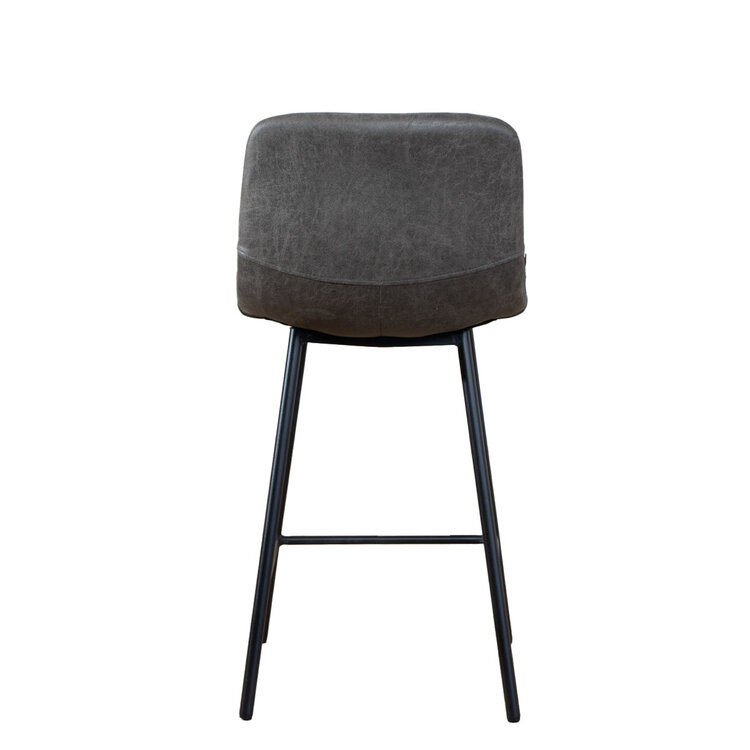 Industriële barkruk Mikky antraciet eco-leer 65-78 cm