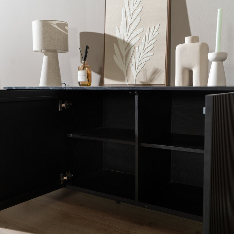 Dressoir Haley zwart eiken 160 cm