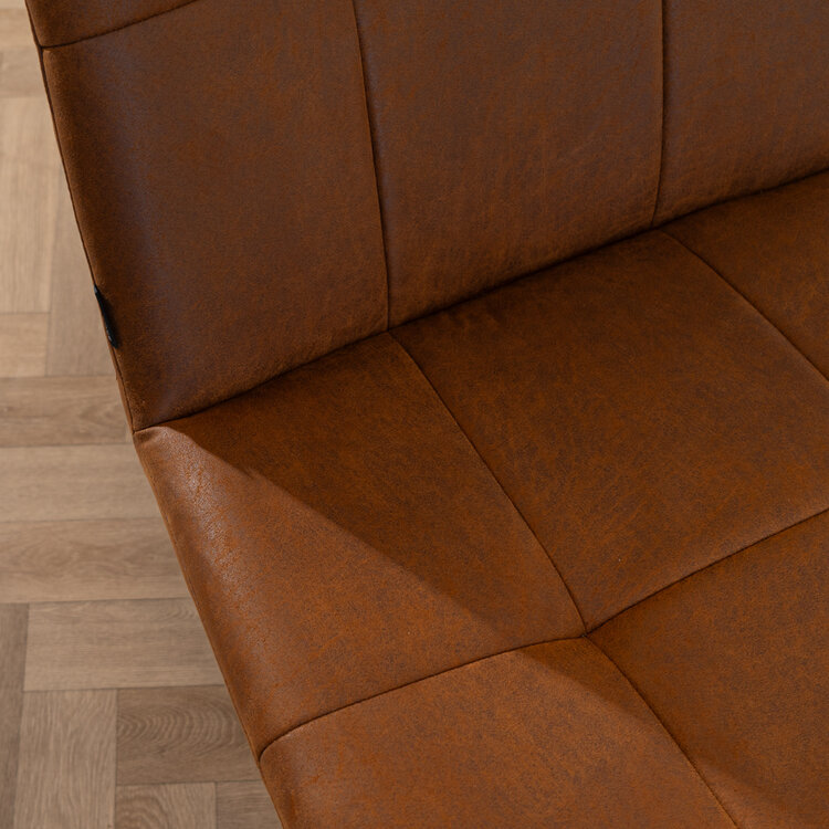 Industriële fauteuil Eevi cognac eco-leer