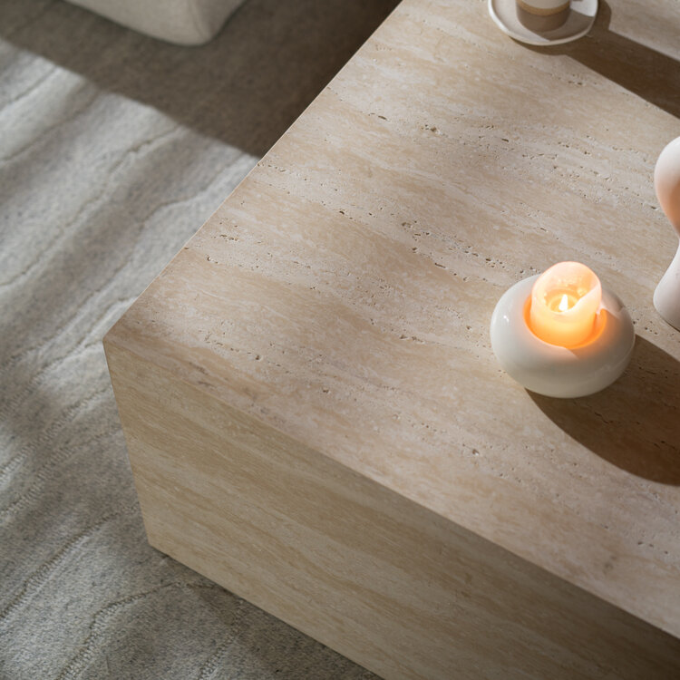 Salontafel/element Ace travertin 75x75x40