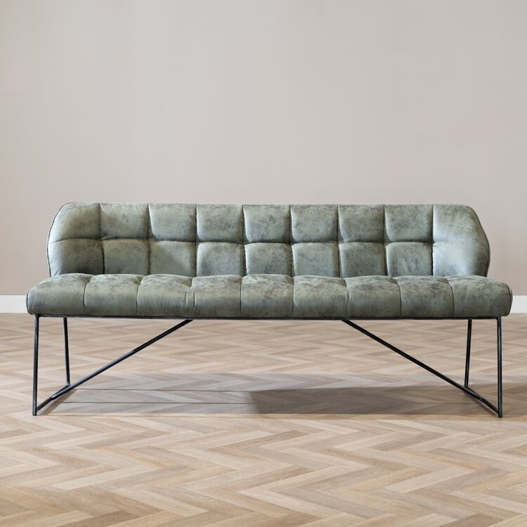 Eetkamerbank Abel olijfgroen microvezel 155 cm