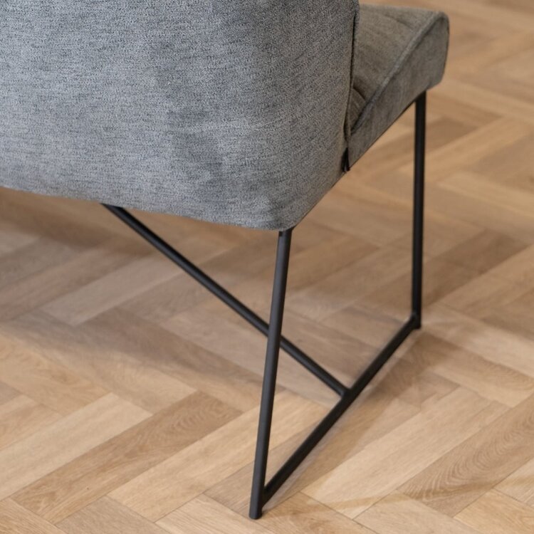 Scandinavische eetkamerbank Jelle antraciet 155 cm