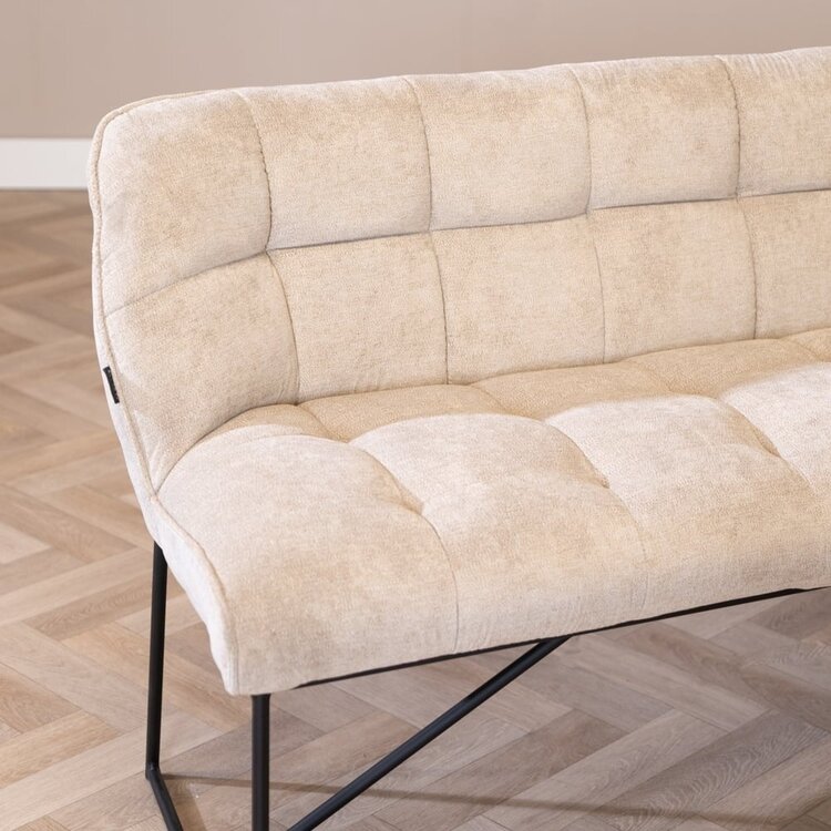 Scandinavische eetkamerbank Jelle taupe 155 cm