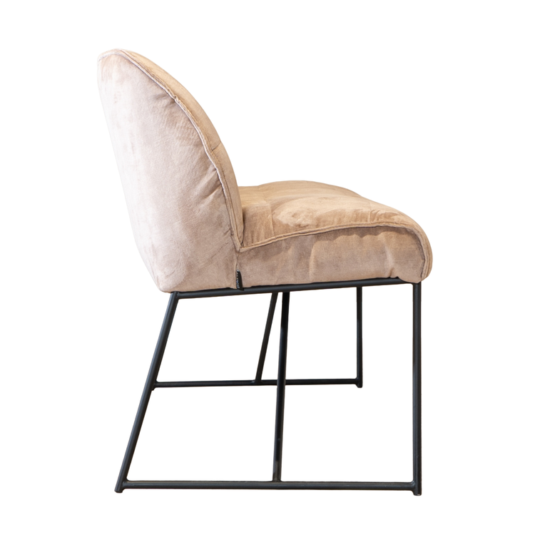 Velvet eetkamerbank Janna taupe 220 cm