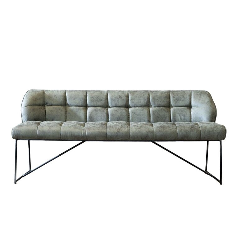 Eetkamerbank Abel olijfgroen microvezel 220 cm