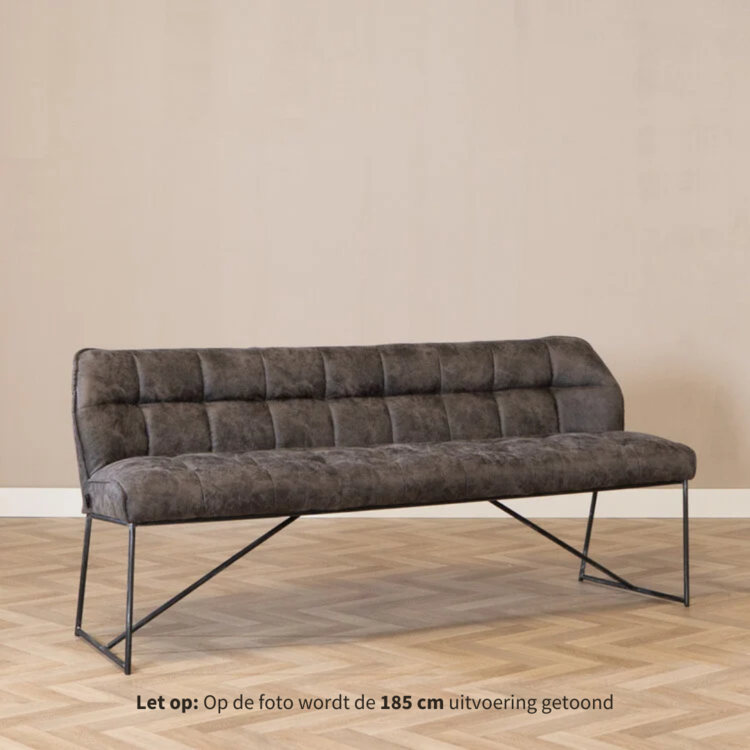 Eetkamerbank Abel antraciet microvezel 220 cm