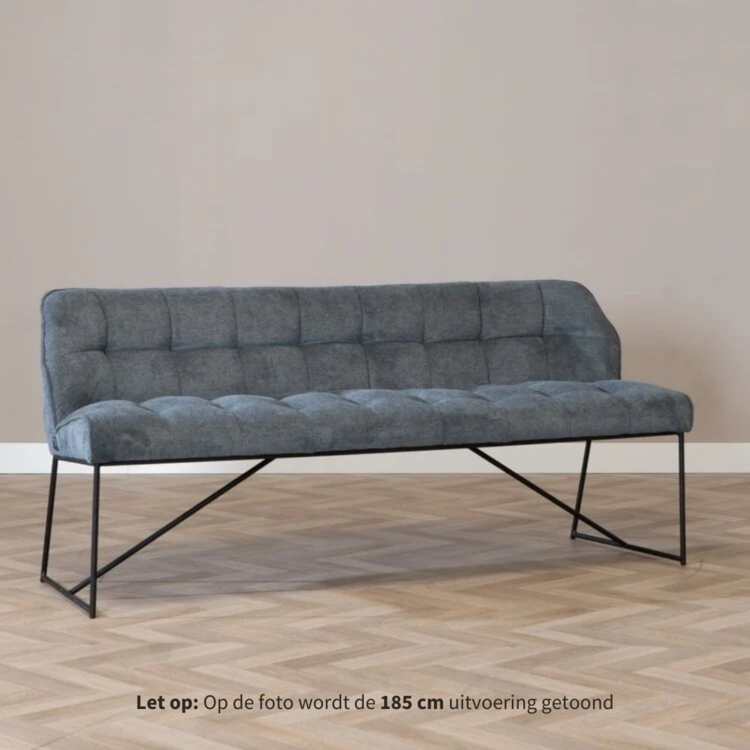 Scandinavische eetkamerbank Jelle antraciet 220 cm