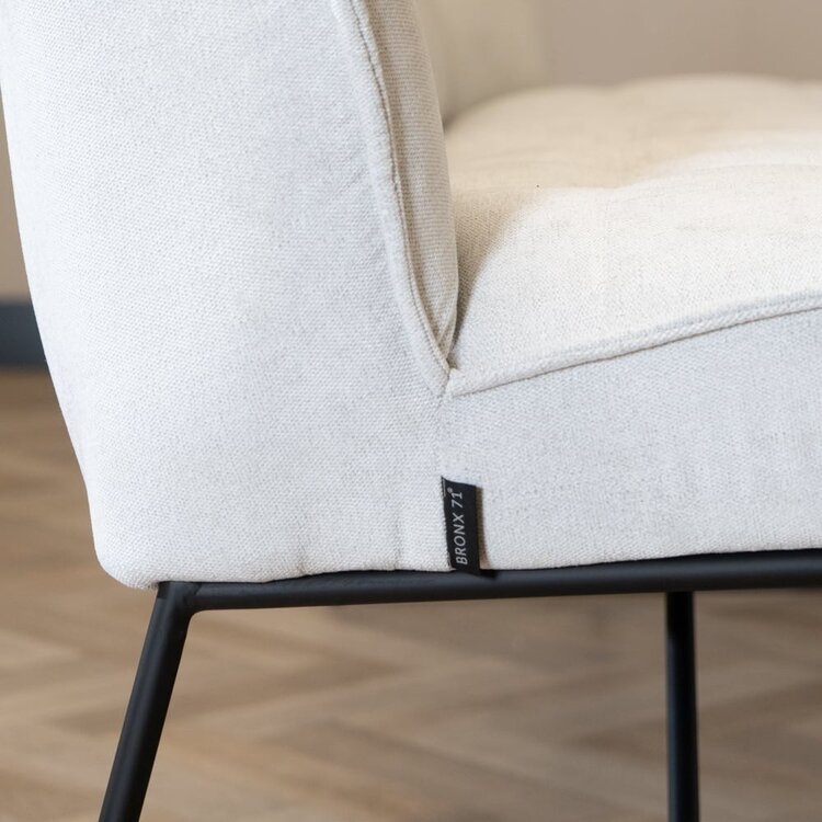 Scandinavische eetkamerbank Jelle off white 220 cm