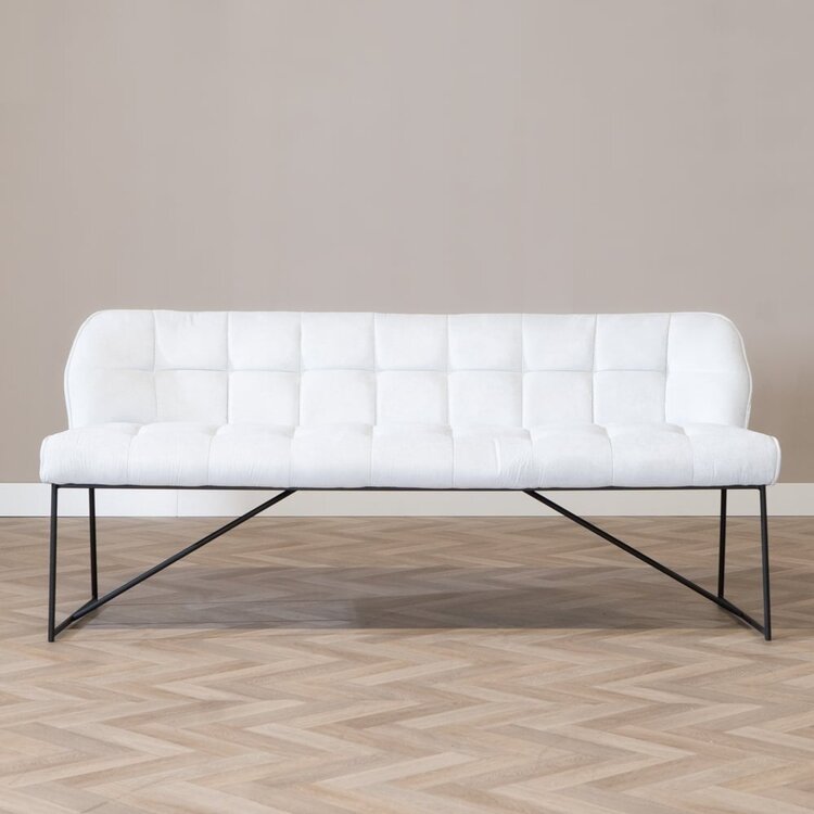Scandinavische eetkamerbank Jelle off white 220 cm
