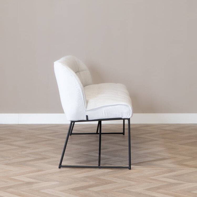 Scandinavische eetkamerbank Jelle off white 220 cm