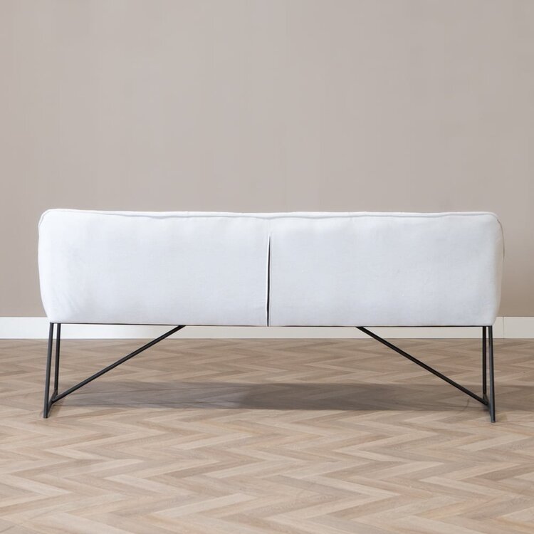 Scandinavische eetkamerbank Jelle off white 220 cm