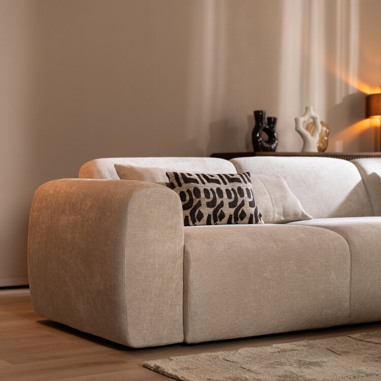Hoekbank Maine chenille stof beige rechts