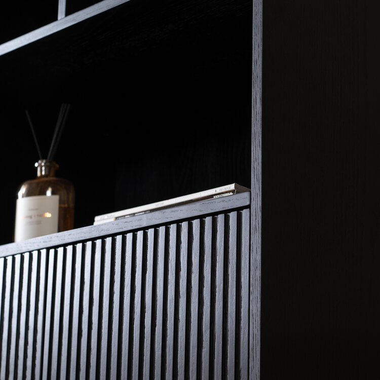Wandkast Bradley zwart eiken 80x220 cm