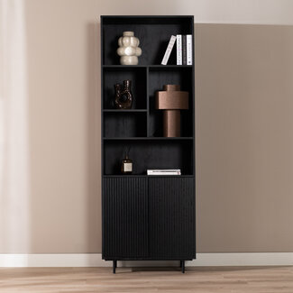 Wandkast Bradley zwart eiken 80x220 cm