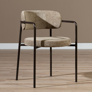 Velvet eetkamerstoel Gio taupe