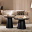 Salontafels Ash set van 2 Ø50 en Ø62 cm zwart eiken