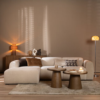 Hoekbank Maine chenille stof beige links