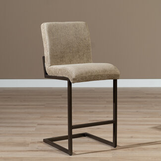 Velvet barkruk Lio taupe 70 cm
