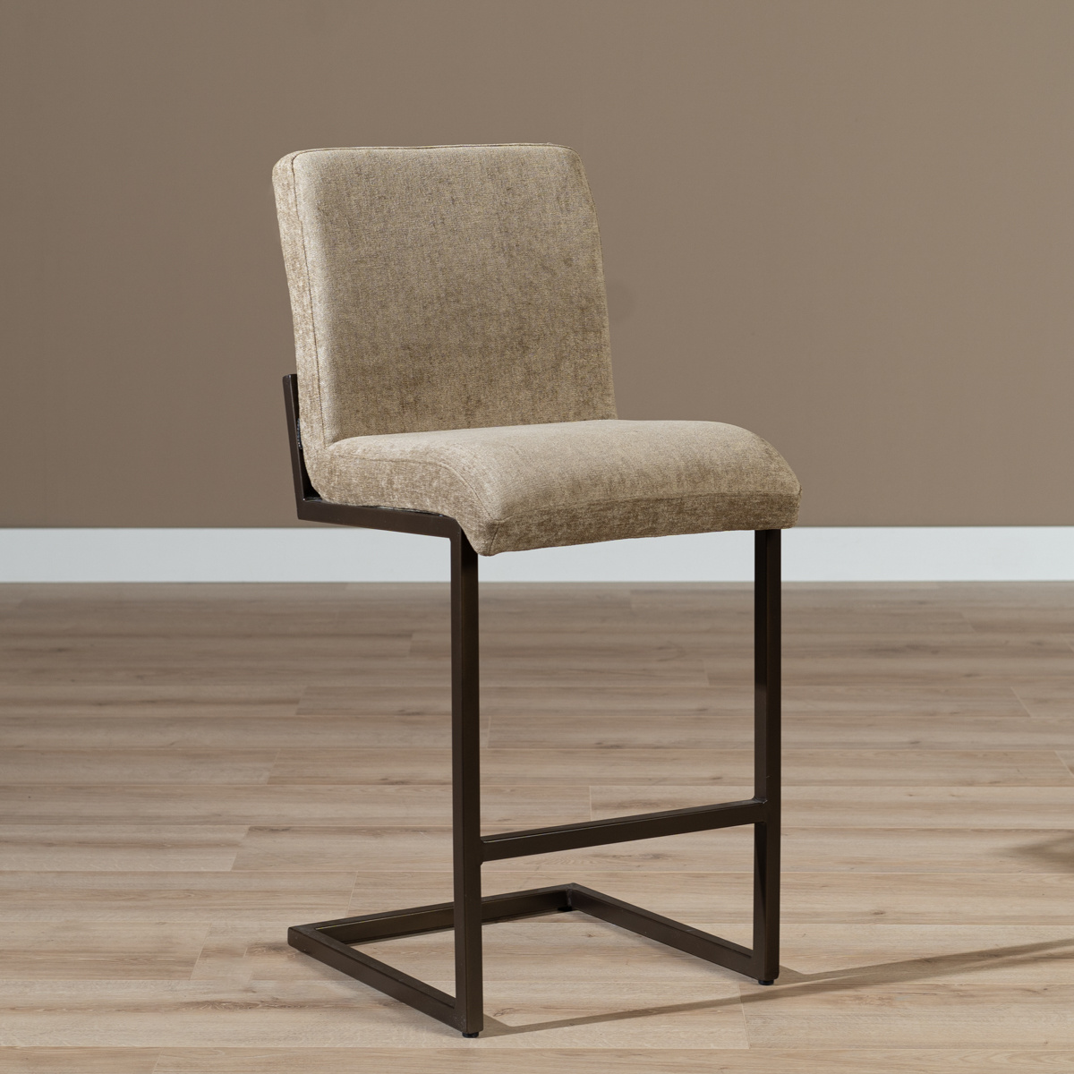 Velvet barkruk Lio taupe 70 cm