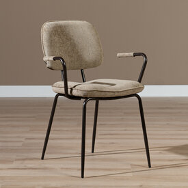 Velvet eetkamerstoel Jethro taupe