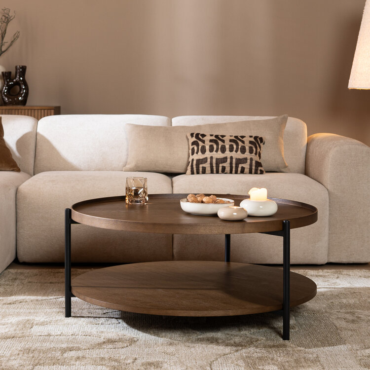 Salontafel Rio Ø90 cm rustiek eiken