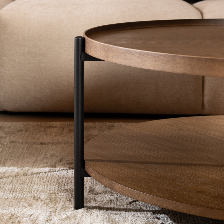 Salontafel Rio Ø90 cm rustiek eiken