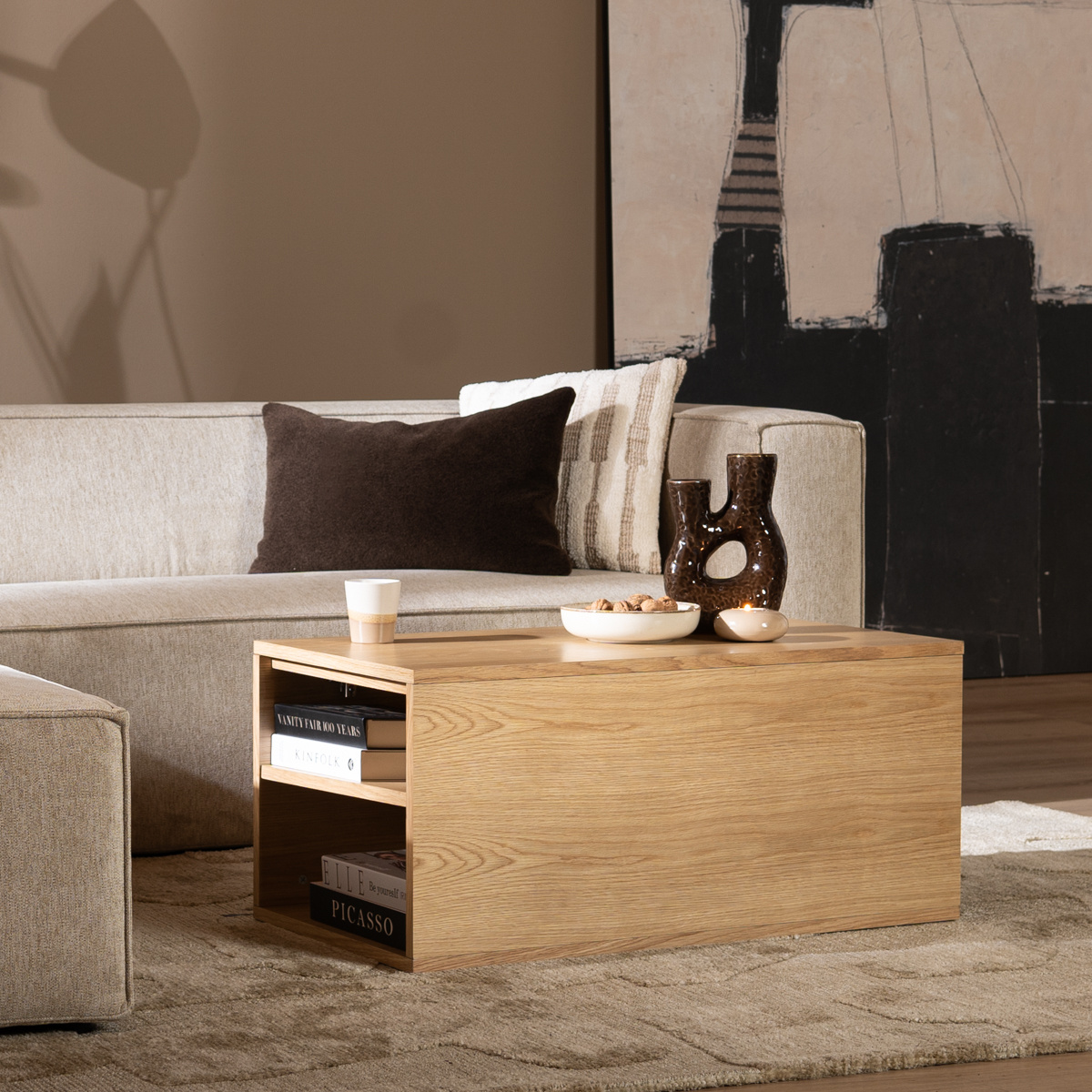 Salontafel Jaxx 88x46 cm blank eiken