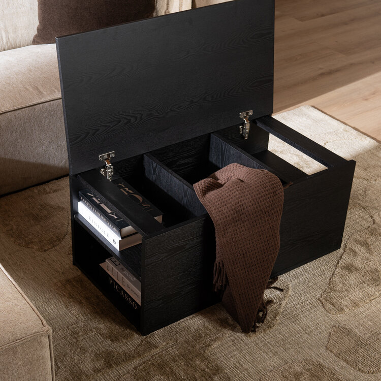 Salontafel Jaxx zwart eiken 88x46 cm