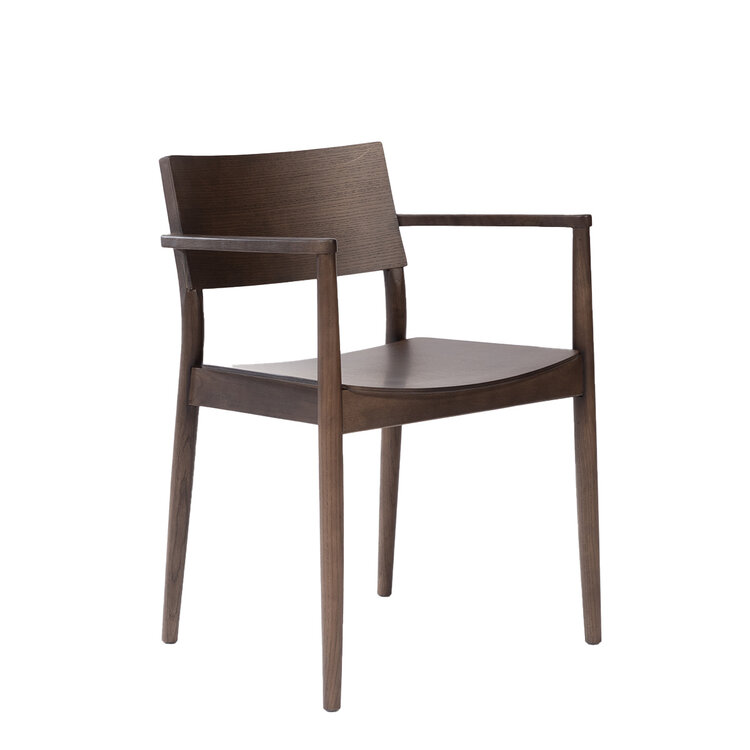 Scandinavische eetkamerstoel Iza walnoot