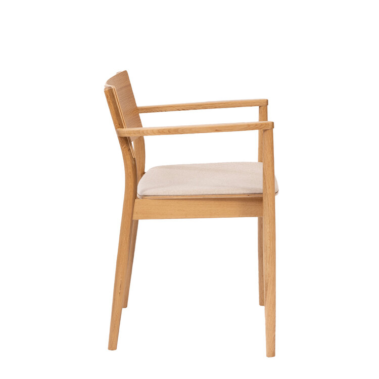 Scandinavische eetkamerstoel Juan naturel eiken/off white