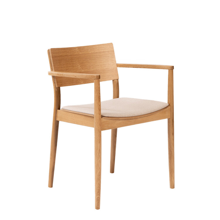 Scandinavische eetkamerstoel Juan naturel eiken/off white