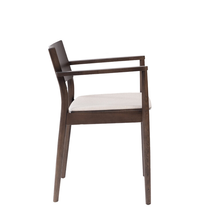 Scandinavische eetkamerstoel Juan walnoot/off white