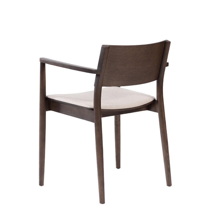 Scandinavische eetkamerstoel Juan walnoot/off white