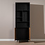 Wandkast Bradley zwart/rustiek eiken 80x220 cm