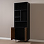 Wandkast Bradley zwart/rustiek eiken 80x220 cm