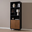 Wandkast Bradley zwart/rustiek eiken 80x220 cm