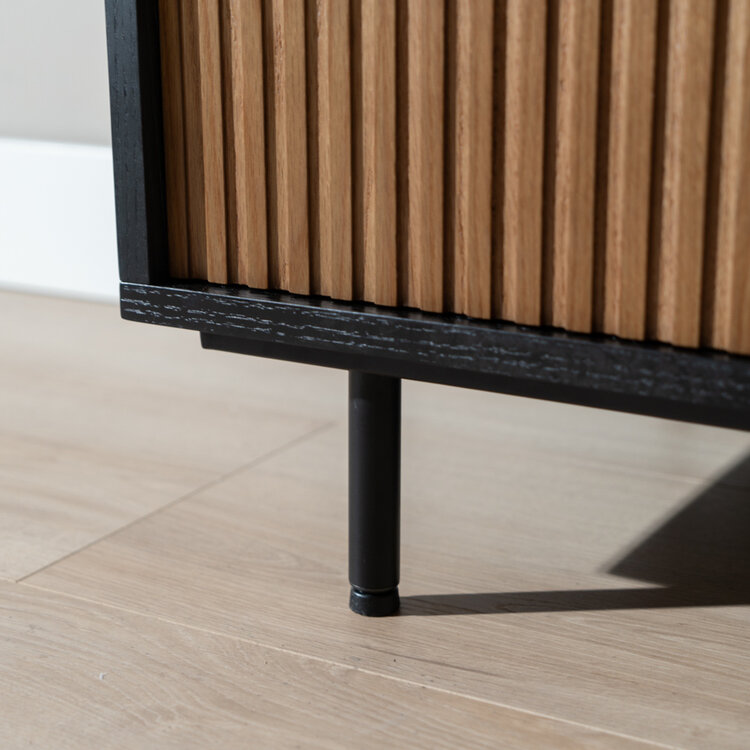 Wandkast Bradley zwart/rustiek eiken 80x220 cm