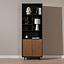 Wandkast Bradley zwart/rustiek eiken 80x220 cm