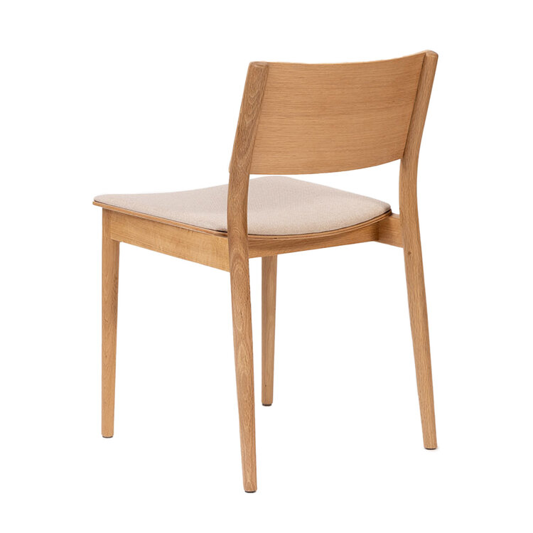 Scandinavische eetkamerstoel Elio naturel eiken/off white