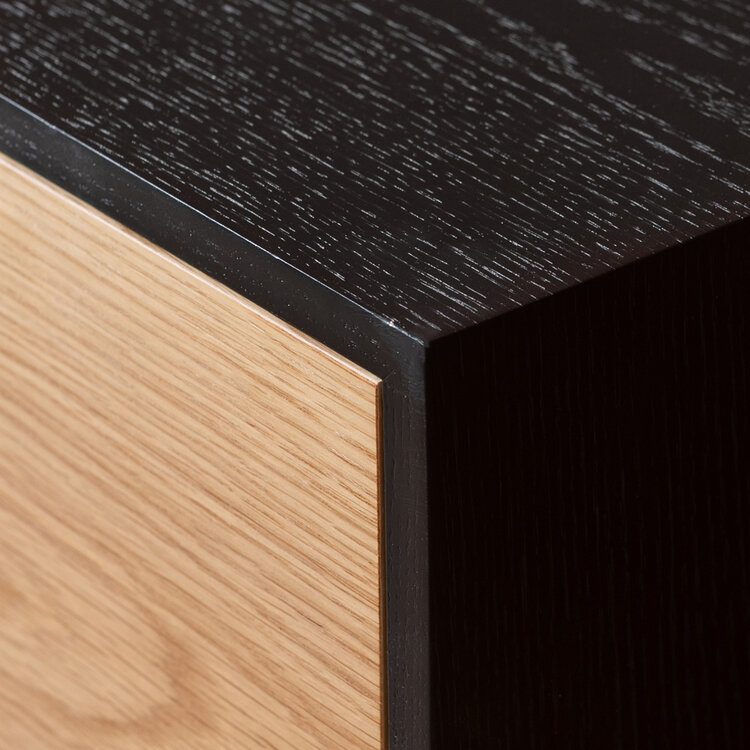 Tv-meubel Thomas zwart/blank eiken 150 cm