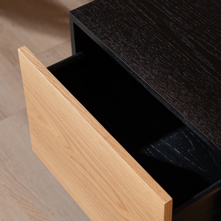 Tv-meubel Thomas zwart/blank eiken 150 cm