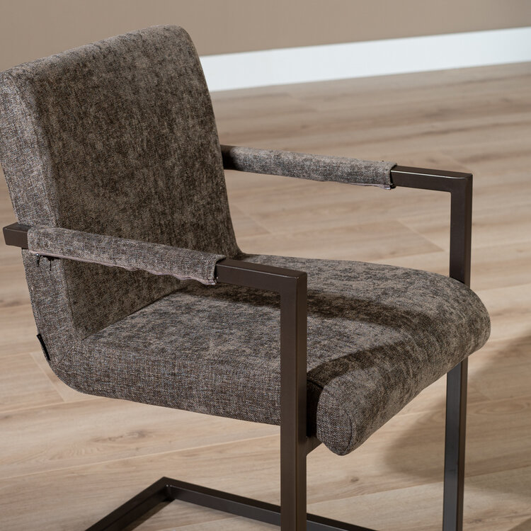 Velvet eetkamerstoel Lio bruin