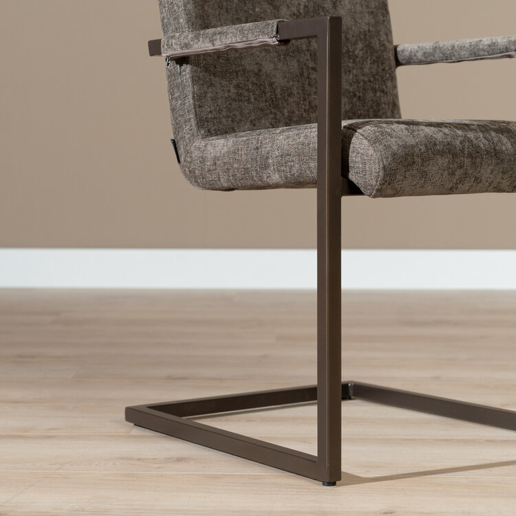 Velvet eetkamerstoel Lio bruin