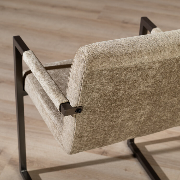 Velvet eetkamerstoel Lio taupe