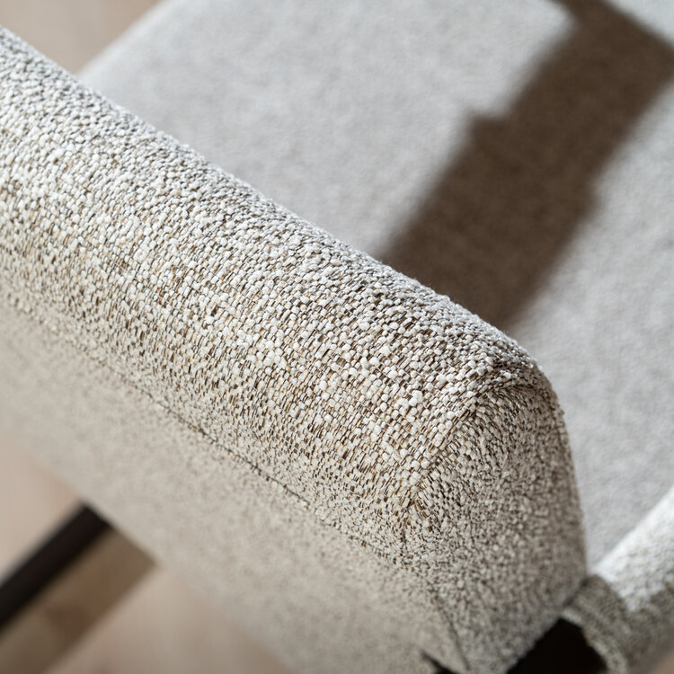 Eetkamerstoel Lio gemêleerde stof off white/bruin