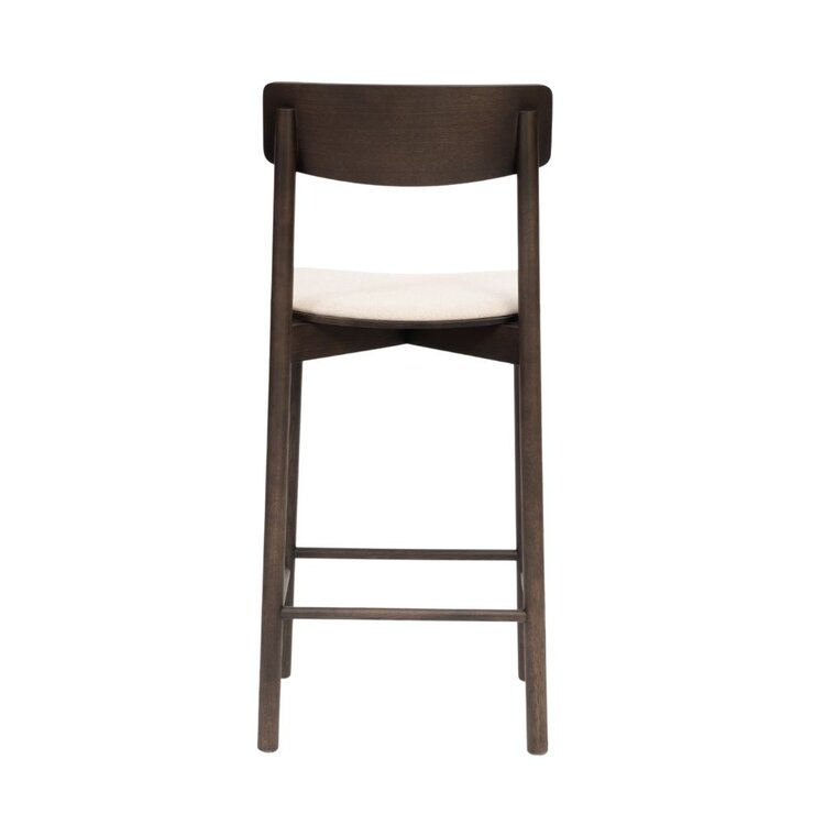 Scandinavische barkruk Inez walnoot/ off white 70 cm