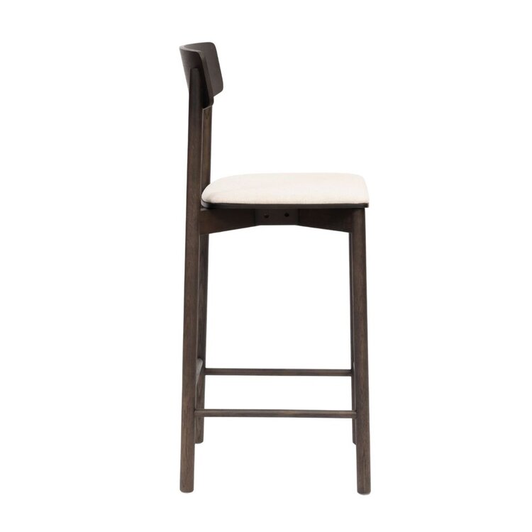 Scandinavische barkruk Inez walnoot/ off white 70 cm