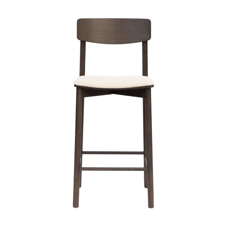 Scandinavische barkruk Inez walnoot/ off white 70 cm