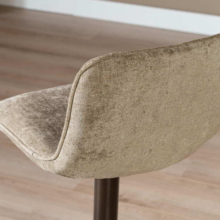 Velvet barkruk Jack taupe 60-82 cm